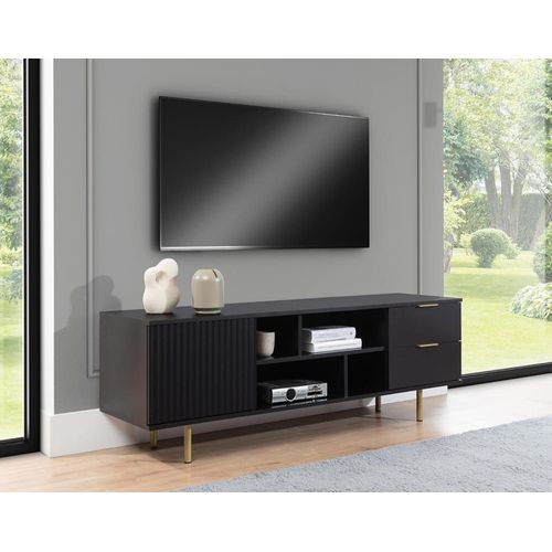 Meuble Tv Style Contemporain 150 Cm Noir