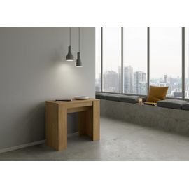 Console Extensible 90x48/204 Cm Effet Bois Chêne Nature
