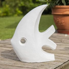 Statue Design De Jardin Poisson Petit Modèle Blanc 50cm