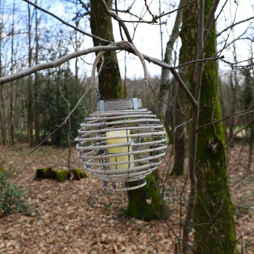 Lanterne Jardin Extérieur À Suspendre Bougie Ancienne Rotin 28cm