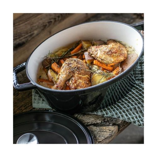 Cocotte Ovale En Fonte Noir