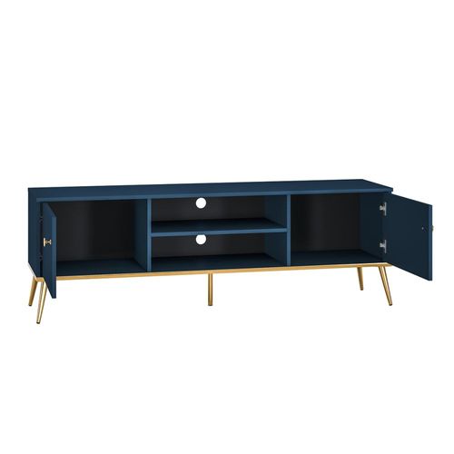 Meuble Tv 2 Portes Stratifiés Bleu