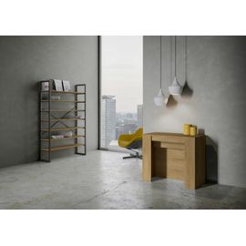 Console Extensible 90x48/296 Cm Effet Bois Chêne Nature