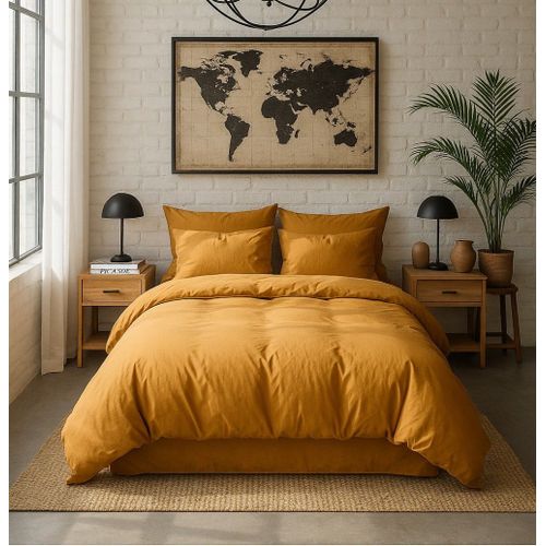 Taie D'oreiller Percale De Coton Safran 65x65 Cm