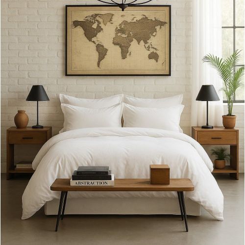 Taie D'oreiller Percale De Coton Blanc Nuage 65x65 Cm