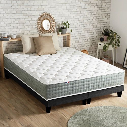 Pack ressort 7 zones sommier couette oreiller 2x80x200