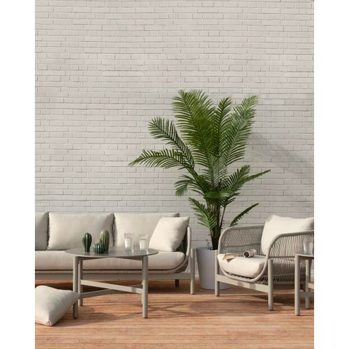 Canapé 2 Places En Aluminium Et Corde Beige 178x78x68cm
