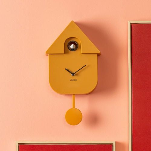 Horloge murale thermoplastique jaune 8.5x21.5x41cm
