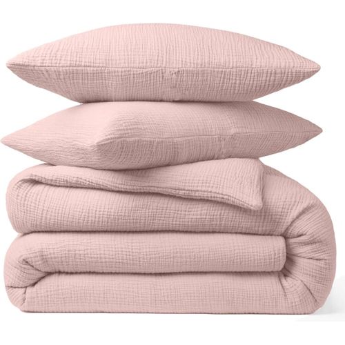 Taie D'oreiller Gaze De Coton Rose Lotus 50x70 Cm