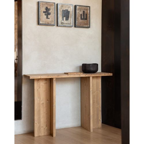 Console En Bois De Sapin Marron Clair 120x80cm