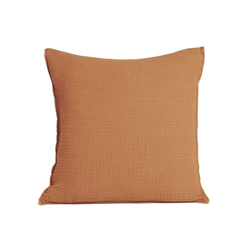 Housse De Coussin En Gaze De Coton 40x40cm Curcuma
