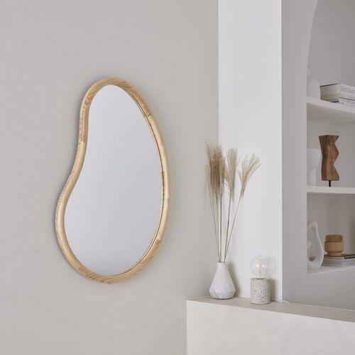 Miroir organique naturel en bois de sapin 85cm