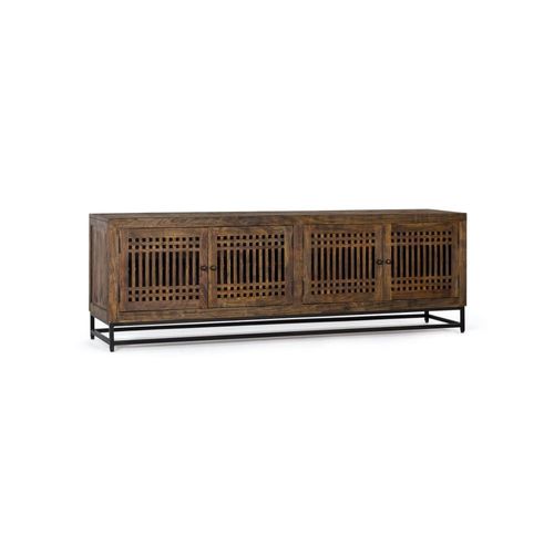 Meuble Tv En Bois D'acacia Et Métal