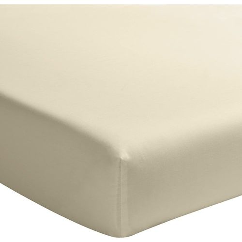 Drap Housse Percale De Coton Ecru Naturel 160x200 Cm