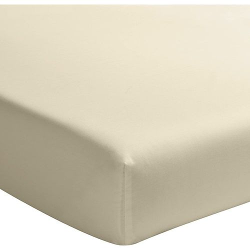 Drap Housse Percale De Coton Ecru Naturel 140x190 Cm