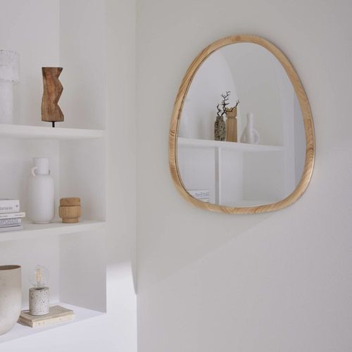 Miroir organique en sapin couleur naturelle 75 cm