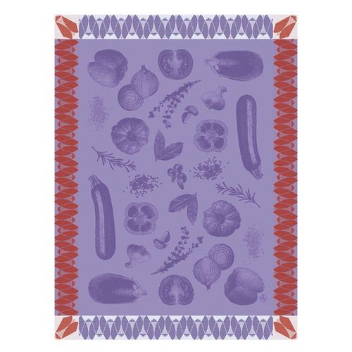 Torchon En Coton Aubergine 60 X 80