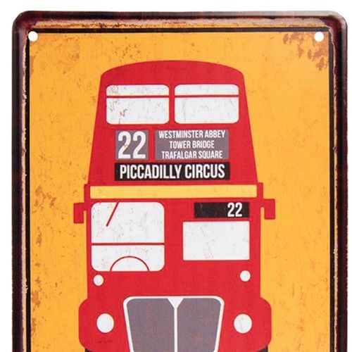 Plaque décorative murale métal vintage London 20x30cm