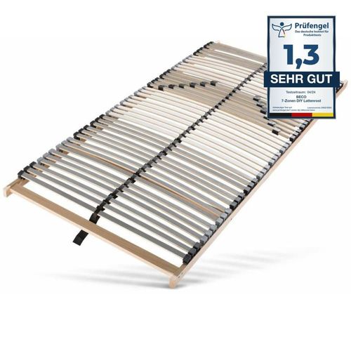Sommier À Lattes 90x200, Ergonomique 7 Zones, 42 Lattes