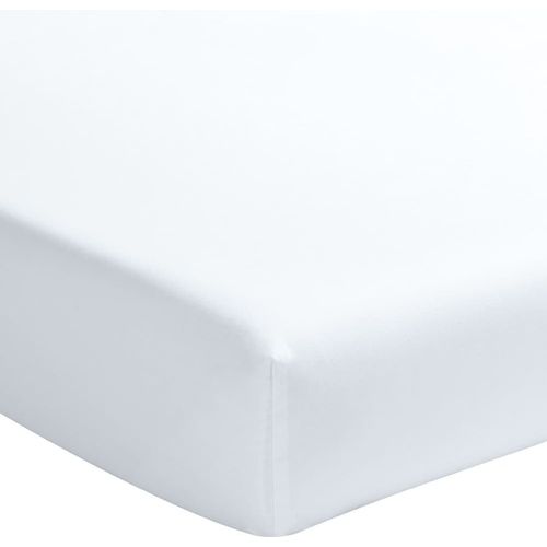 Drap Housse Percale De Coton Blanc Nuage 160x200 Cm