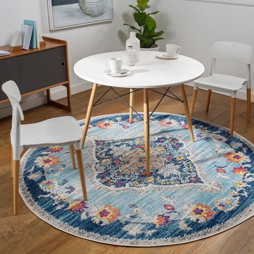 Tapis Rond Vintage Oriental Multicolore/Bleu ¿ 160