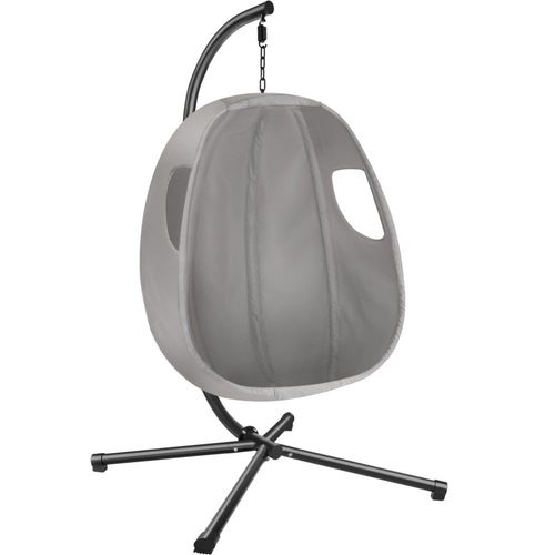 Fauteuil Suspendu Avec Coussin D'assise Épais Pivotant 360° Gris Clair