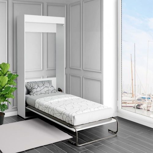 Lit Escamotable Verticaux Blanc 219x103x36cm