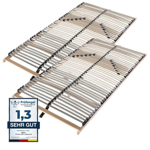 Sommier À Lattes 200x200, Ergonomique 7 Zones, 42 Lattes