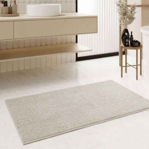 Tapis de bain tufté ivoire 70x120