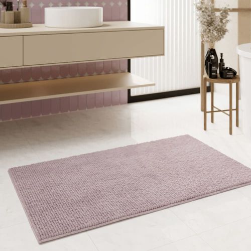 Tapis de bain tufté rose 70x120