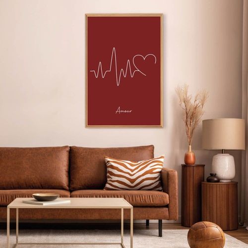 Tableau mural encadré battement amour 65x97