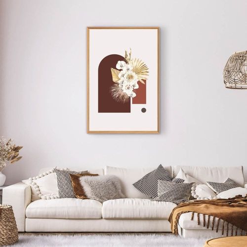 Tableau mural encadré illustration fleurie 65x97
