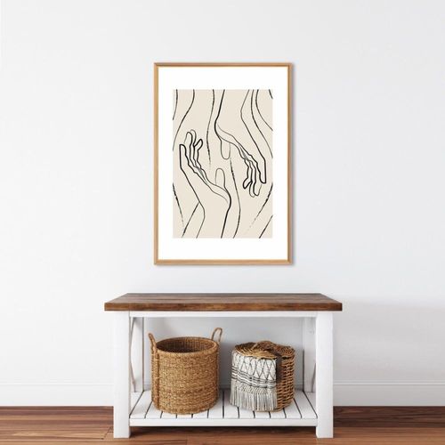 Tableau mural encadré lignes abstraites 65x97