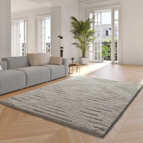 Tapis Shaggy Doux De Style Scandinave Beige, 120x170 Cm