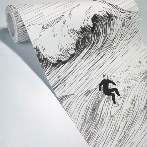 Papier peint panoramique - 7 lés : 336x270cm - Noir - 99DECO
