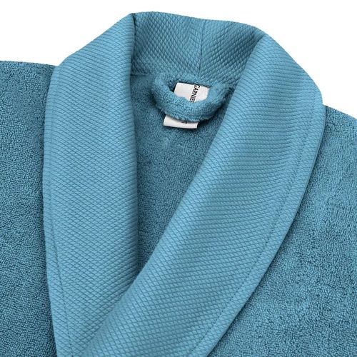Peignoir Pur Coton Bleu Taille L