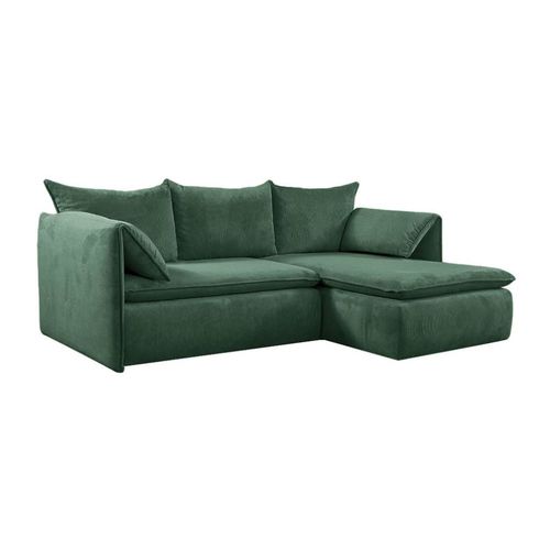 Canapé D'angle Velours 4 Places Vert