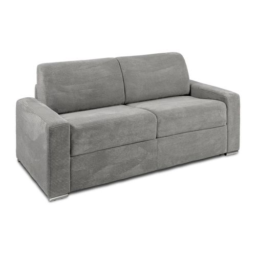 Canapé Convertible Velours 3 Places Gris Clair