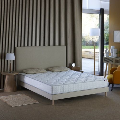 Ensemble matelas ressorts + sommier 140x200 beige