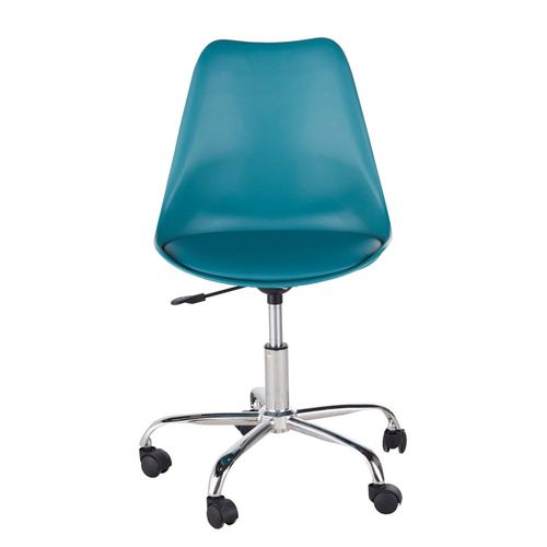 Chaise De Bureau Enfant Réglable À Roulettes Bleu Canard