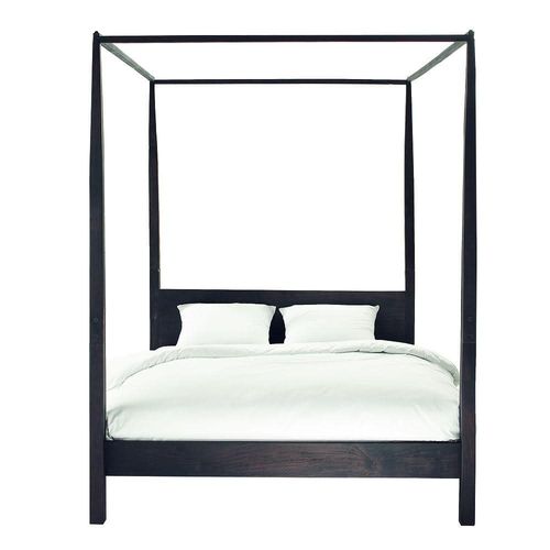 Lit À Baldaquin En Acacia Massif 160x200