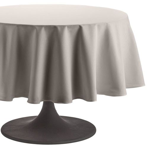 Nappe En Coton Ronde Traitee Teflon Gris Tourterelle 180x180