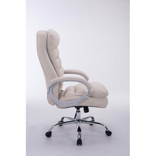 Chaise De Bureau Réglable Pivotante En Tissu Crème