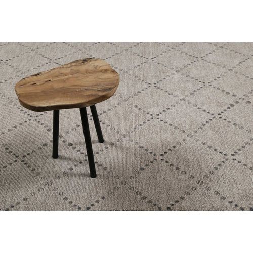 Tapis Velours Ras À Motif Losange Fond Gris/Taupe Chiné 200x290
