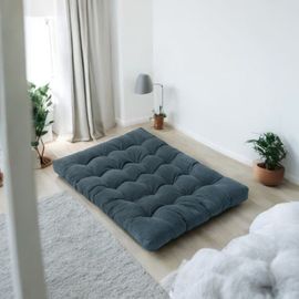 Matelas futon 140x190 cm bleu foncé