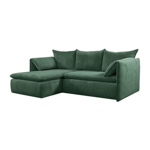 Canapé D'angle Velours 4 Places Vert