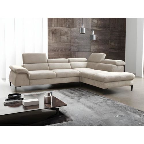 Canapé D'angle Velours 5 Places Beige