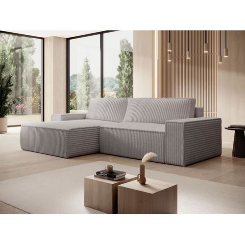 Canapé D'angle Velours 4 Places Gris Clair