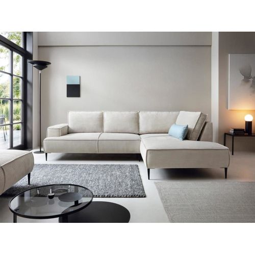 Canapé D'angle Tissu 5 Places Beige