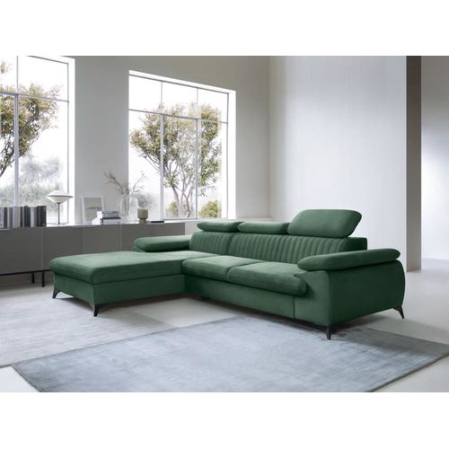 Canapé D'angle Velours 5 Places Vert
